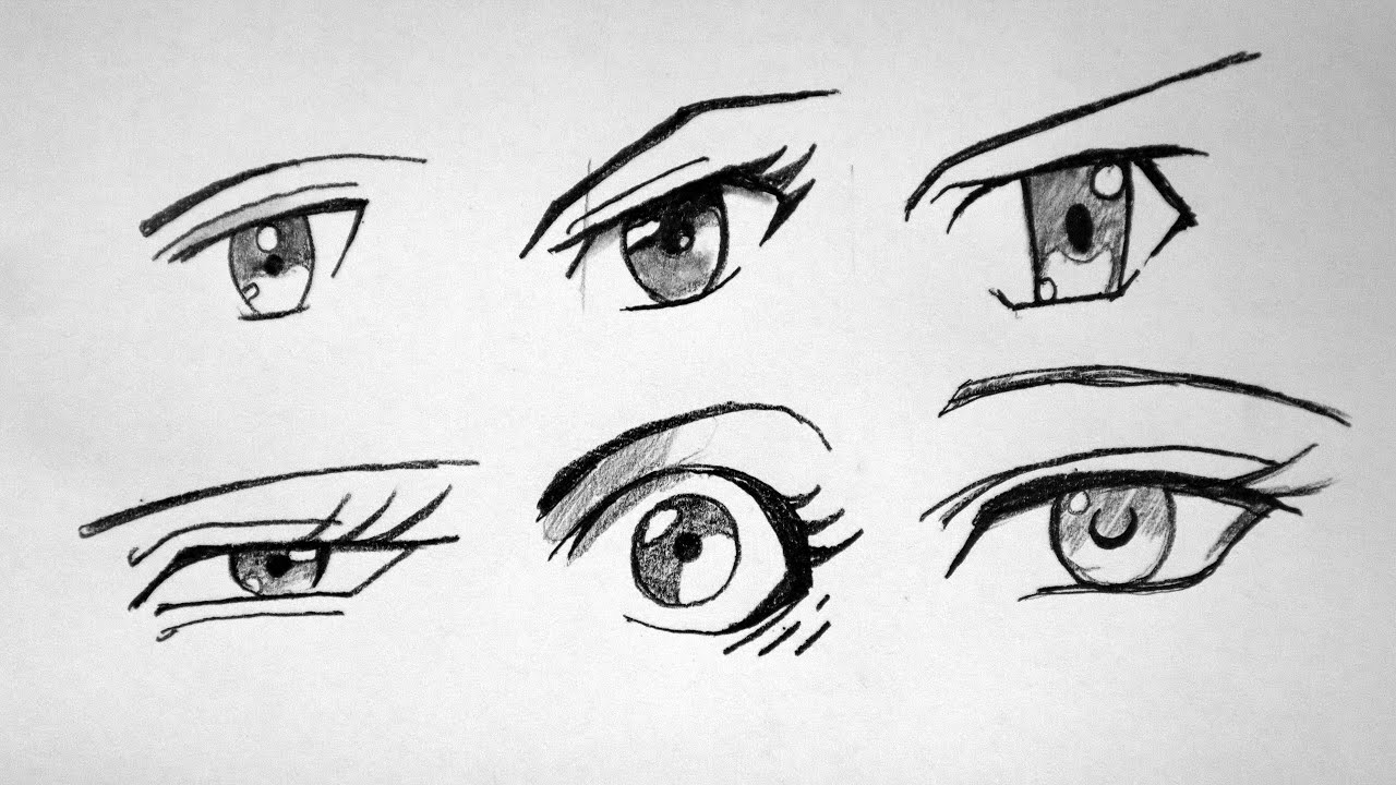 Anime Eyes Drawings || How to Draw ANIME EYES Step by Step - YouTube