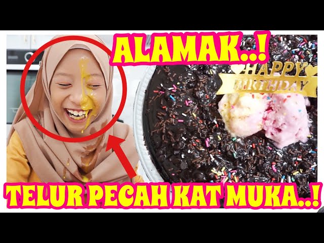 CARA BUAT KEK COKLAT PALING SENANG DALAM DUNIA !!! 😍 SAMPAI PECAH TELUR KAT MUKA AMANI 🤣🤣🤣🤣🤣 class=