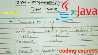 Types of Java or flavours of Java ?| coding express