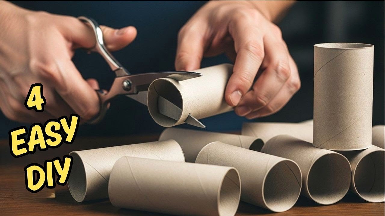 Delicate and Beautiful Paper Rolls Reuse DIY Ideas ♻️ 4 Easy Handmade Crafts for Home Decor