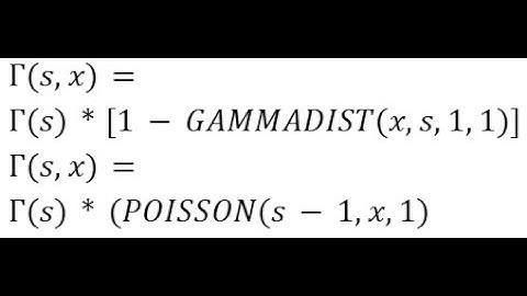 UPPER Incomplete Gamma Function Cumulative POISSON GAMMADIST LINEST POLYNOMIAL REGRESSION