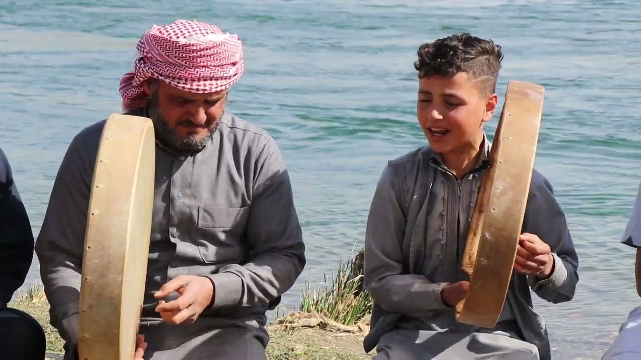 جلسة فراتية على ضفاف نهر الفرات بصوت الطفل حمادي الحمام  رحلة الى نهر الفرات