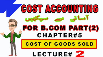 COST ACCOUNTING LECTURES FOR B.COM PART2-CHAPTER#5 FINANCIAL STATEMENT(C.G.S)