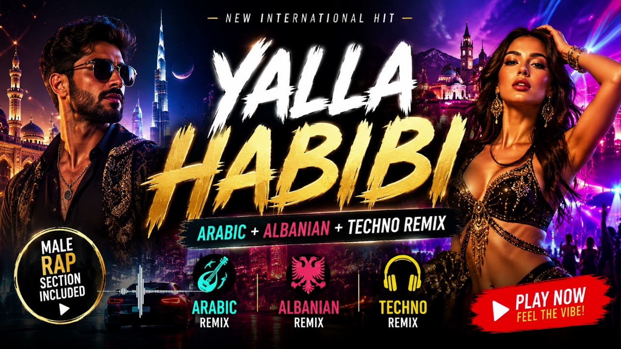 YALLA HABIBI 🔥 Arabic x Albanian x Techno Remix | Male Rap Version | Viral Dance Hit 2026