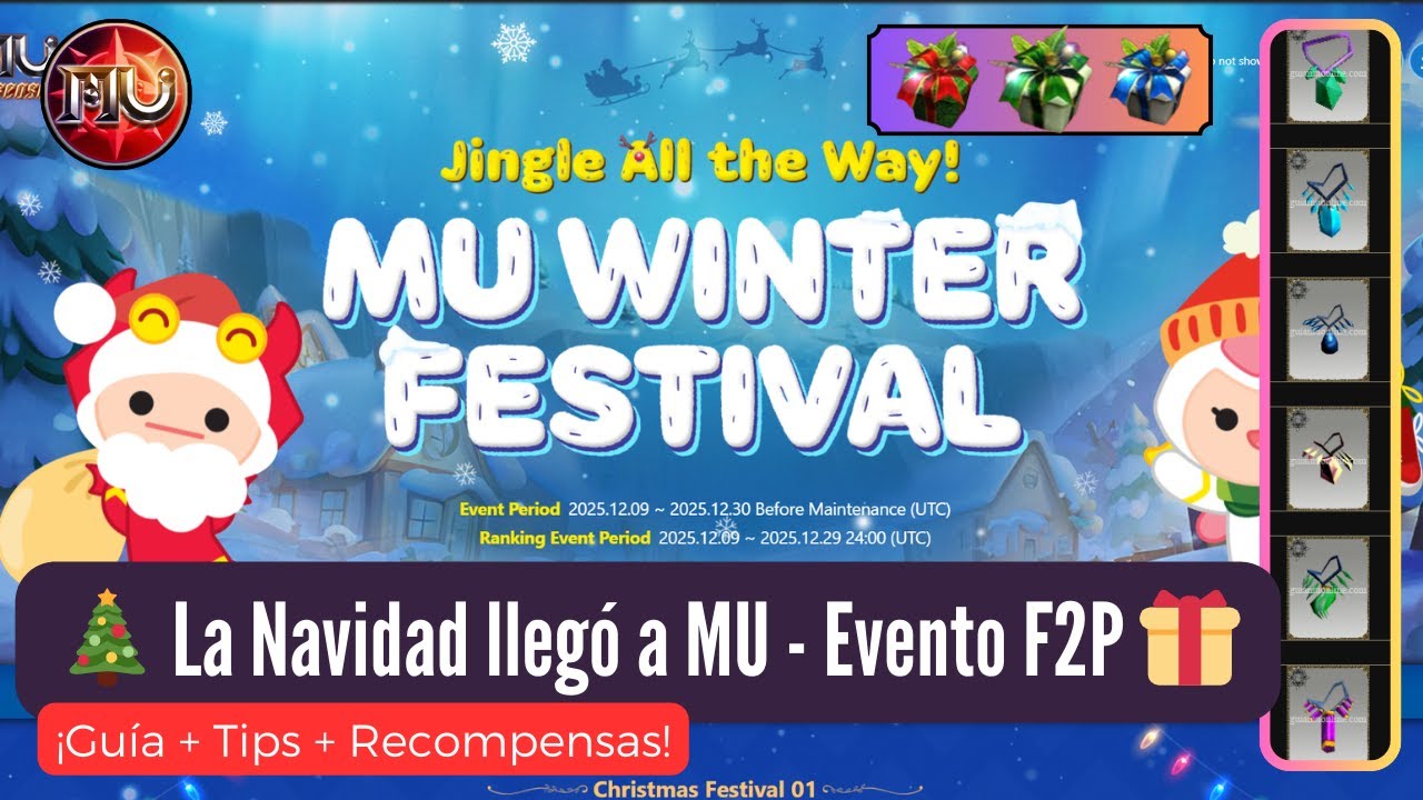 MU Online 2025 | 🎅 Evento de Navidad: MU Winter Festival 🎁 Guía completa + Box of Blue Ribbon