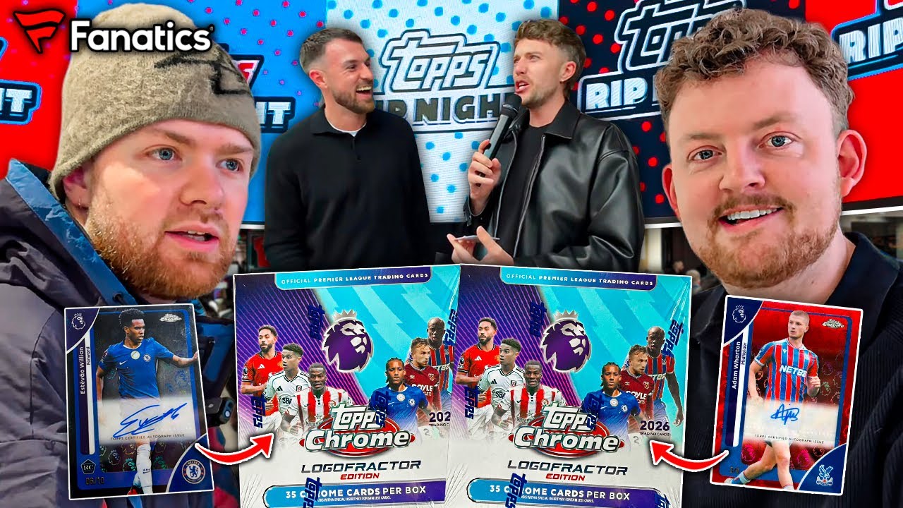 Распаковка коллекционной карточки Topps Chrome Logo Fractor с участием знаменитостей в магазине F...