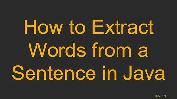 How to Extract Words from a Sentence in Java