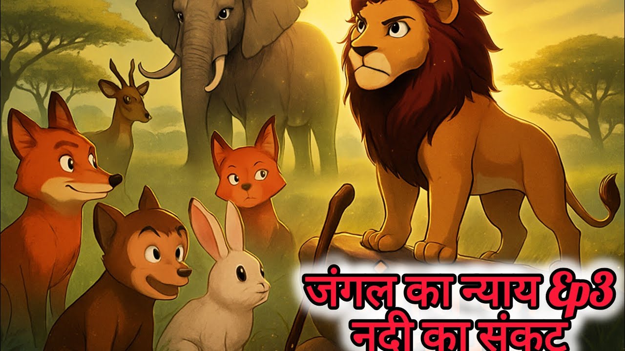 🐘 जंगल का न्याय Ep3 | नदी सूखने का रहस्य | Hindi Moral Cartoon Story