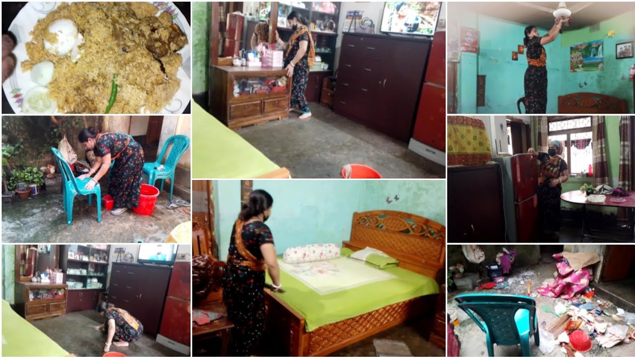 পূজোর আগেই বেডরুমের সমস্ত কিছু ধুয়েমুছে পরিষ্কার পরিপাটি করে নিলাম, বরের সাহায্য নিয়ে। Banglavlog