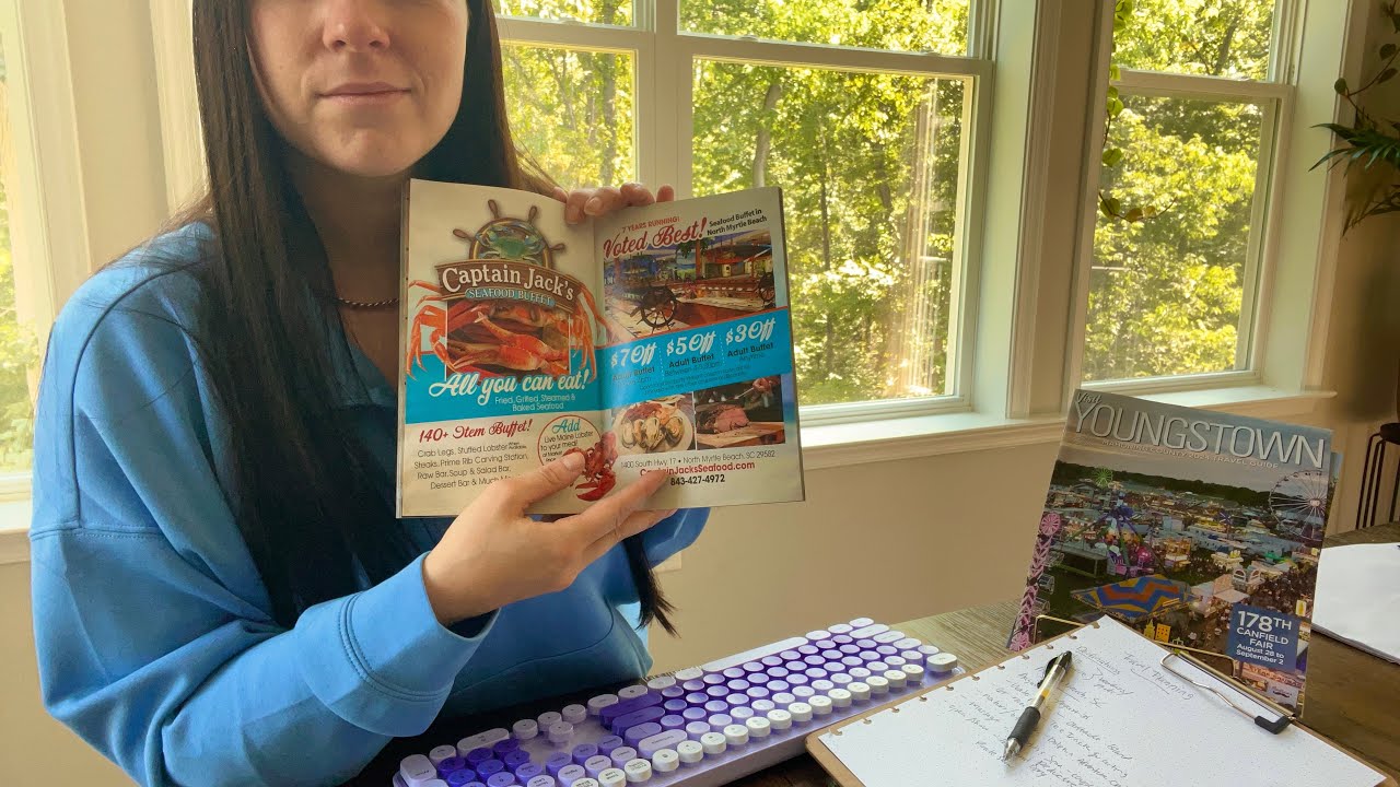 ASMR Travel Planner | Typing, Writing, Magazine, Paper Crinkles