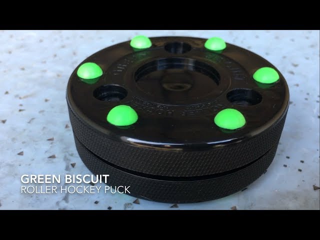 Green Biscuit Roller Hockey Puck