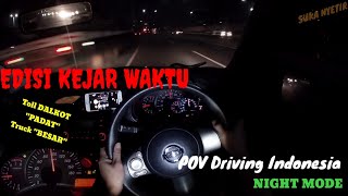 Nyetir Malam / Jakarta - Pondok Gede POV Driving Car Indonesia / Nissan March Matic / Ngebut di Toll