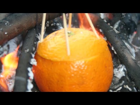 Forest Skills Lesson 14: How to poach an egg in an orange!