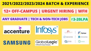 12+ Urgent Hiring | 2023/2022/2021 batch & Experience | Any Graduate | ₹3-20Lpa