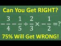 Understanding Fractions and Order of Operations