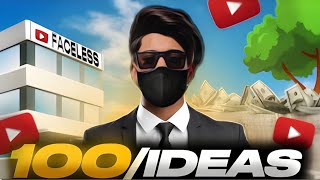 Top 100 Faceless Youtube Channel Ideas 2024-HIGH CPM