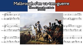 Malbrough s'en va-t-en guerre (Fife & Drum Sheet Music)