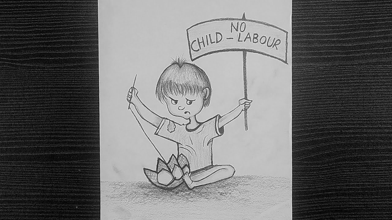 Stop Child Labour Drawing || Say No To Child Labour Poster || Child Labour  Pencil Sketching - YouTube