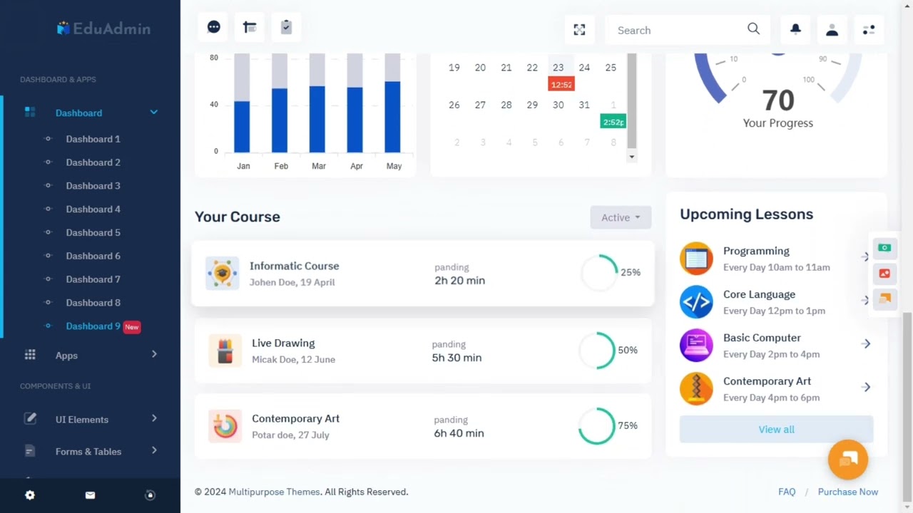 Optimize Your Learning Experience with the LMS Dashboard Template