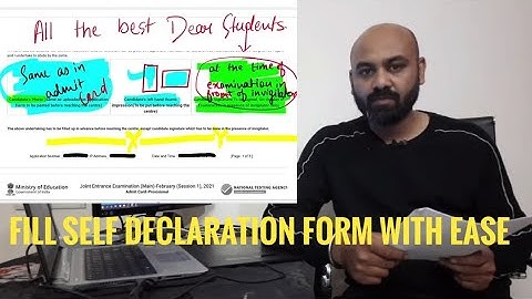 Self declaration form of JEE mains COVID-19 | how to fill self declaration form.