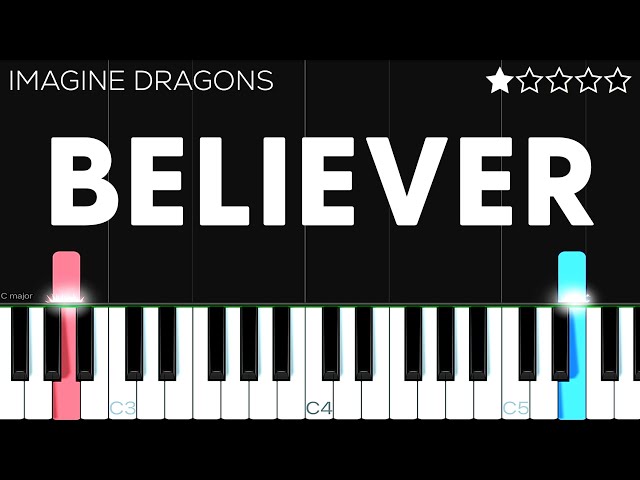 Imagine Dragons - Believer | EASY Piano Tutorial class=