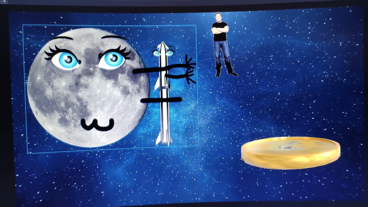 The Moon putting Elon Musk on the Dogecoin With spacex