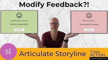 How to modify quiz answer feedback in Articulate Storyline