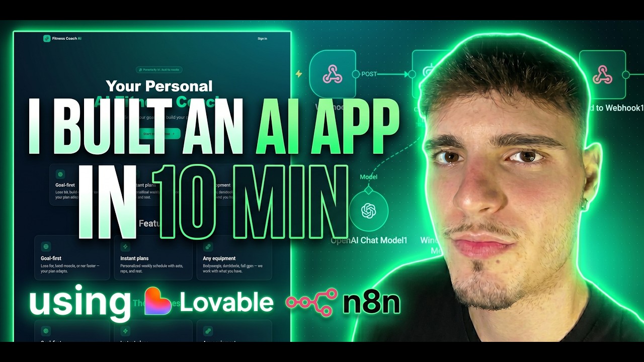 I Built an AI App in 10 min using Lovable + n8n (Full Tutorial) - YouTube