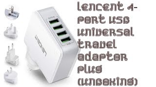 Lencent 4 Port USB Universal Travel Adaptor Plug (Unboxing)