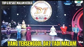 YANG TERSENGGOL TOP 6 RESULT MALAM KEDUA DANGDUT ACADEMY 7 TADI MALAM