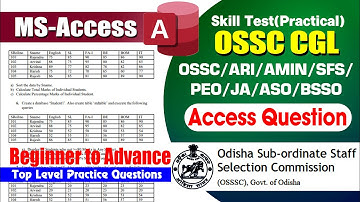 OSSC CGL Skill Test access question || OSSC CGL Computer practical  skill test question