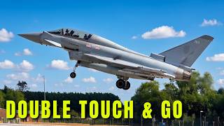 Trainee Pilot Does Double Touch-and-Go – RAF Typhoon at Coningsby. 