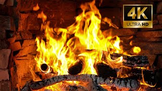 Goodbye Stress & Beat Insomnia With Burning Fireplace 4K 🔥 Fire Sounds For Deep Sleeping, Relaxing