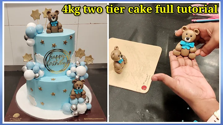 1st birthday cake | 4 kg two tier cake | 2 tier 1st birthday cake | two tier cake design  | Teddy