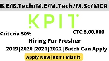 KPIT OFF CAMPUS FOR FRESHER|✨|WATCH THE VIDEO FULLY |😊JOBS IN INDIA