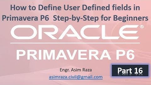 |Part-16| How to Define User Defined Fields (UDFs) in Primavera P6 |