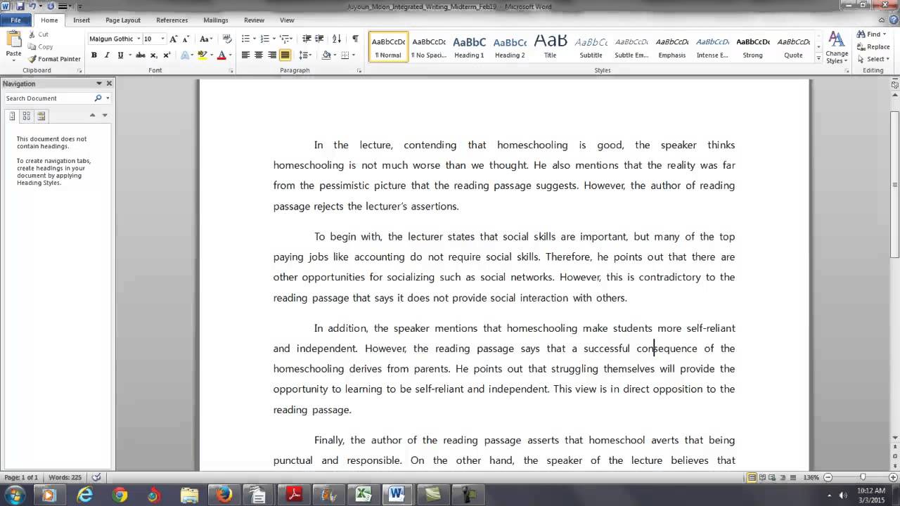 Online TOEFL Course Comments to J: Feedback on your integrated writing practice test - YouTube