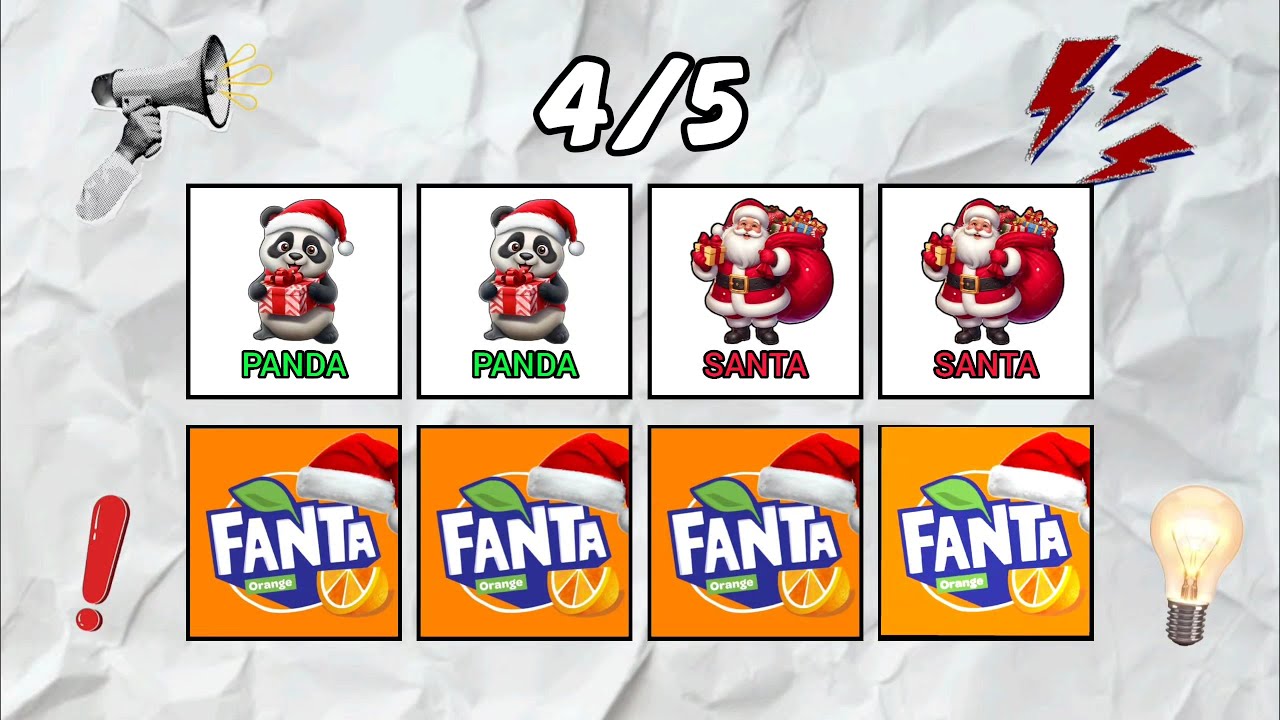 SANTA PANDA FANTA 🎅🐼🥤 | Say The Word On Beat 🎧 | EASY vs MEDIUM vs HARD New Year Rhythm Challenge