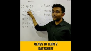 Class 10 Datesheet || Class 10 term 2 timetable datesheet  #Shorts #shorts