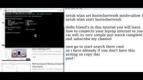 How to Connect pc Internet to Mobile via wifi Without Software  Create wifi HotSpot using cmd