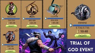 Shadow fight 2 new event Trial Of God - Ermine & bodyguards fights | SF2 Drama Stages Gameplay |