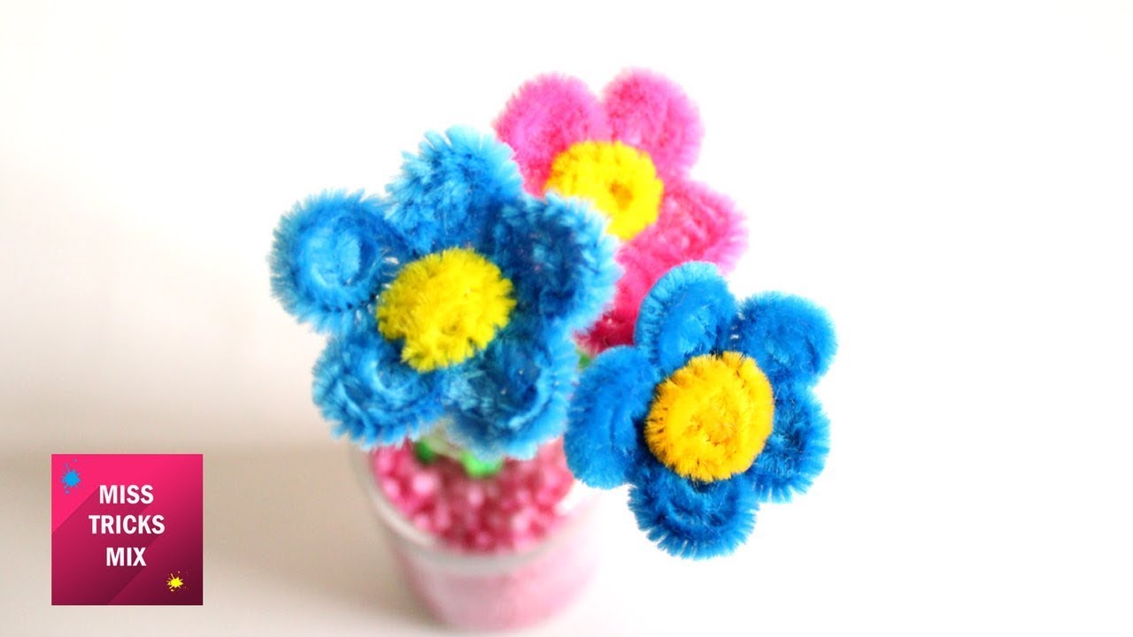 DIY how to make a flower using pipe cleaner / Daisy flower tutorial