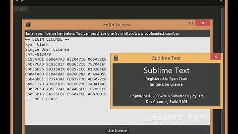 Sublime text license key.