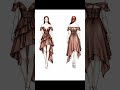 Off‑shoulder bronze dress with ruffled sleeves and layered asymmetrical skirt. #fashion 🤎🫶🏻