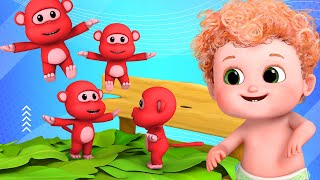 Five Little Monkeys Jumping on the bed  3D Animation English Nursery rhyme for children