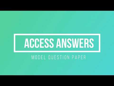 Model Paper Answers Question 2 Access