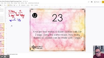 Proportion Word Problems Digital Scavenger Hunt - Google Slides