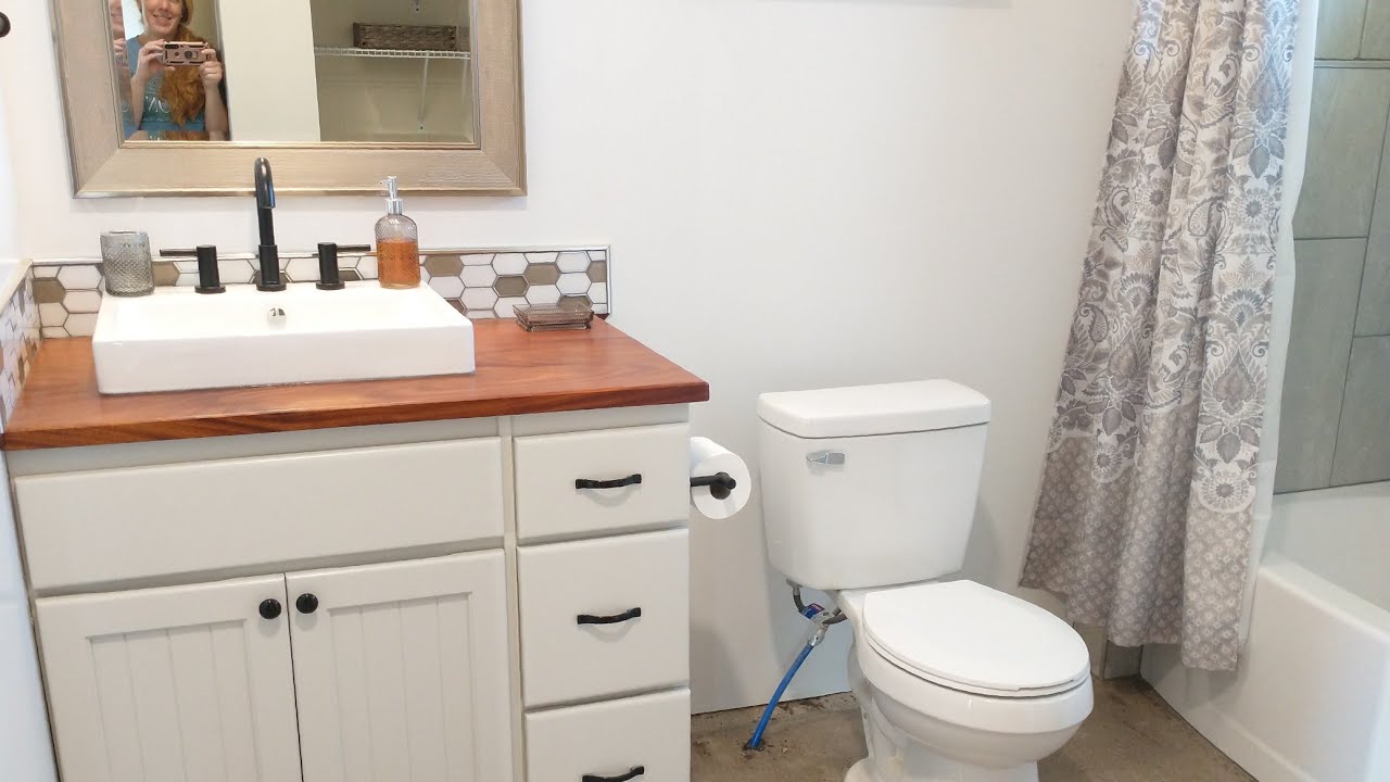 We Finished the Bathroom! DIY OffGrid Home Build 45 Tile, Wooden