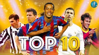 Top 10 Most Entertaining Football Legends ● Ronaldinho Gaúcho ● Cristiano Ronaldo ● Lionel Messi image