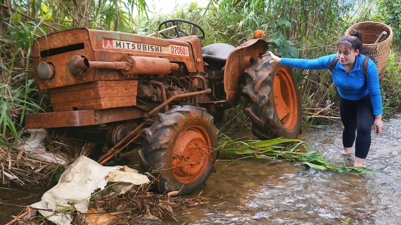 Rewind TIMELAPSE:Repair recover maintain oil machine. Agricultural machinery repair. Flooded machine